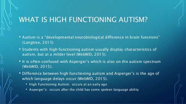 High functioning autism characteristics